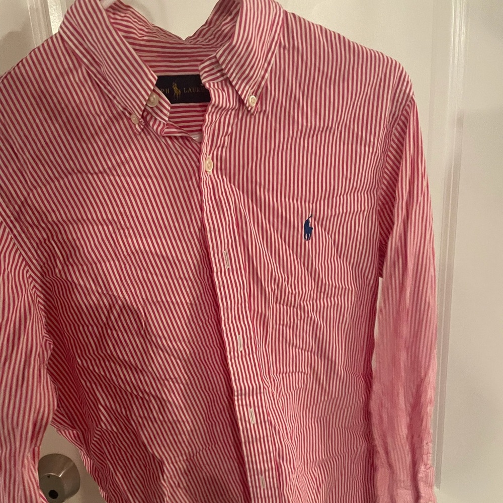 Polo red long sleeve button down shirt